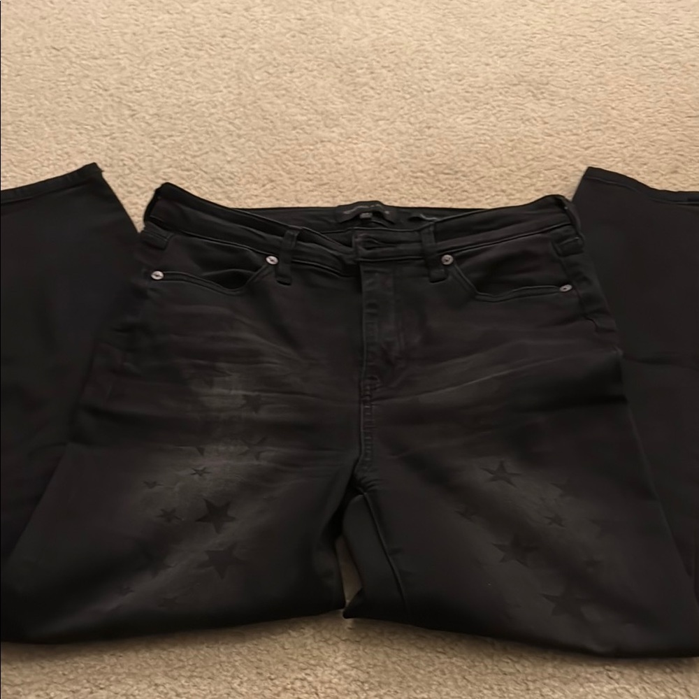 Kendall and Kylie The sultry ultra high Black Jeans with Star Pattern